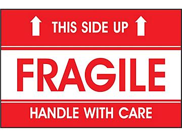 "This Side Up/Fragile/Handle with Care" Label - 2 x 3"