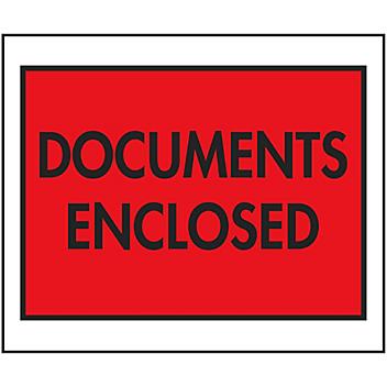 Packing List Envelopes - "Documents Enclosed", Red, 10 x 12" S-6223