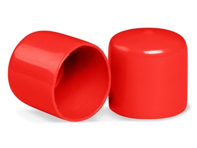 Clear Tube End Caps - 1 1/2, Red S-6224 - Uline