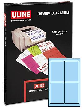 Uline Laser Labels - Pastel Blue, 4 x 6" S-6229BLU