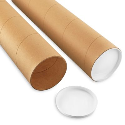 Supplyhut 50 - 2'' x 18'' Round Cardboard Shipping Mailing Tube Tubes with End Caps 0-4550-1657-7