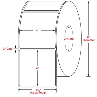 Ultra Strong Thermal-Transfer Labels - 4 x 4 #UTA-122 - LabTAG