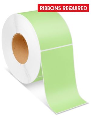 Industrial Thermal Transfer Labels - Green, 4 x 6 1/2