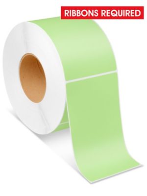 Industrial Thermal Transfer Labels - Green, 4 x 6 1/2", Ribbons Required S-6255G