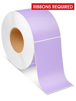 Industrial Thermal Transfer Labels - Purple, 4 x 6 1/2", Ribbons Required S-6255PUR