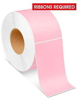 Industrial Thermal Transfer Labels - Pink, 4 x 6 1/2", Ribbons Required S-6255P