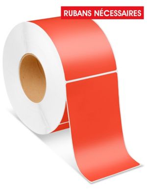 Industrial Thermal Transfer Labels - Red, 4 x 6 1/2", Ribbons Required S-6255R