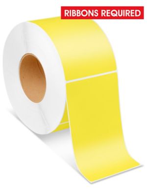 Industrial Thermal Transfer Labels - Yellow, 4 x 6 1/2