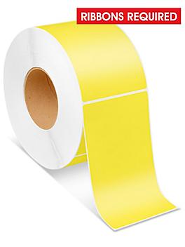 Industrial Thermal Transfer Labels - Yellow, 4 x 6 1/2", Ribbons Required S-6255Y