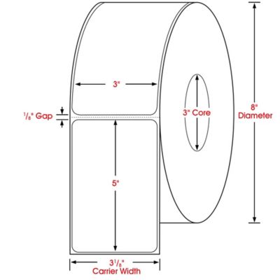 Industrial Direct Thermal Labels - 3 x 5
