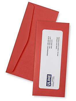 Full View Window Envelopes - 4 1/8 x 9 1/2", Red S-6291R
