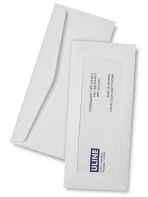 Full View Window Envelopes 4 1/8 x 9 1/2", White S6291W Uline