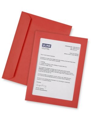 Full View Window Envelopes - 9 x 12", Red S-6294R