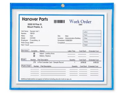 Job Ticket Holders - 15 x 12", Neon Blue S-6415BLU