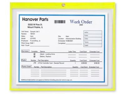 Job Ticket Holders - 15 x 12", Yellow S-6415Y