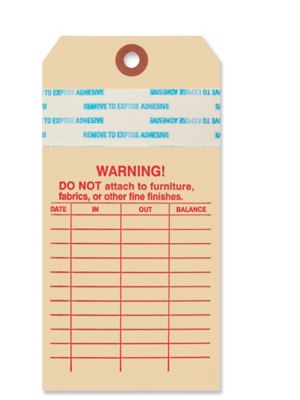 3-Part Inventory Tags With Adhesive Strip - Carbonless, #4500 - 4999, Manila - - Carton Of 500