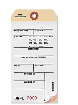 3-Part Inventory Tags - Carbonless, #7000 - 7499