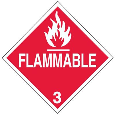 D.O.T. Placard - "Flammable", Adhesive Vinyl S-651V