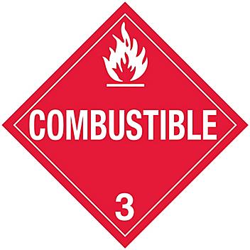 D.O.T. Placard - "Combustible"