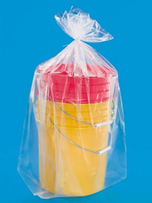 6 Pk 3 Mil Clear Gusseted Polyethylene Bags Extra Large Poly Clear 20x18x 36