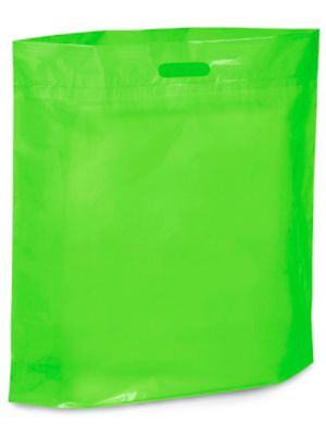 Die Cut Handle Bags - 20 x 20 x 5", Lime S-6639LIME
