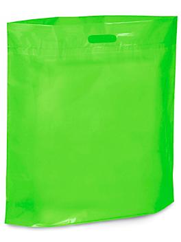 Die Cut Handle Bags - 20 x 20 x 5", Lime S-6639LIME