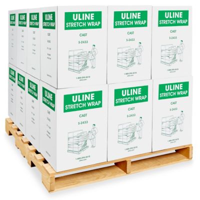 Uline Stretch Wrap Skid Lot - Cast, 90 gauge, 18" x 1,500' S-6672