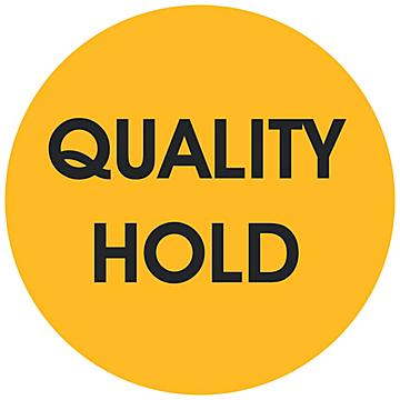 Etiquetas Adhesivas Circulares para Control de Inventario - "Quality Hold", 2"
