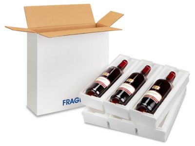  Caja de envío de vino e insertos de espuma de poliestireno -  25.4 fl oz, 12 botellas : Hogar y Cocina