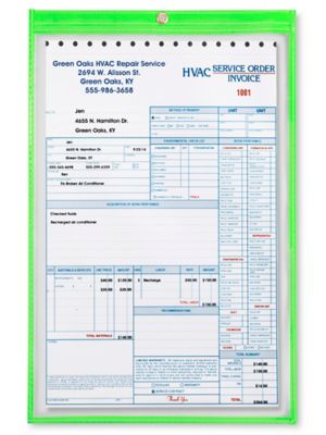 Job Ticket Holders - 11 x 17", Green S-6766G