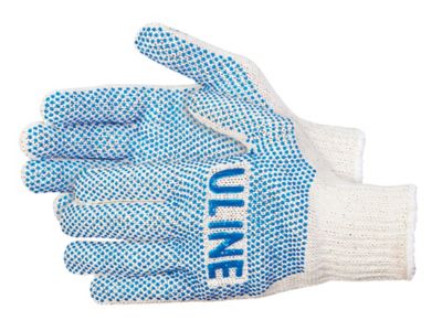 PVC Dot Knit Gloves - Double-Sided, Blue, Large S-6778BLU-L