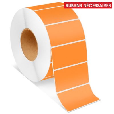 Industrial Thermal Transfer Labels - Orange, 4 x 2", Ribbons Required S-6797O
