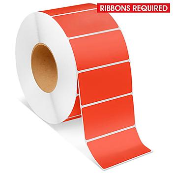 Industrial Thermal Transfer Labels - Red, 4 x 2", Ribbons Required S-6797R