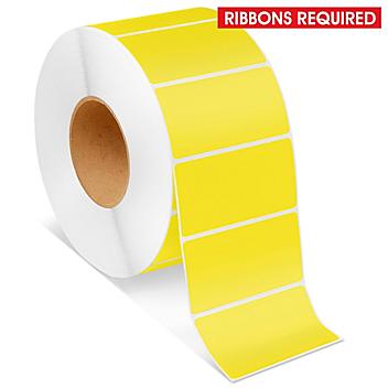 Industrial Thermal Transfer Labels - Yellow, 4 x 2", Ribbons Required S-6797Y