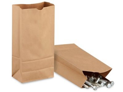 Kraft Paper Grocery Bags, #10 - 6 5/16 x 4 1/8 x 13 3/8