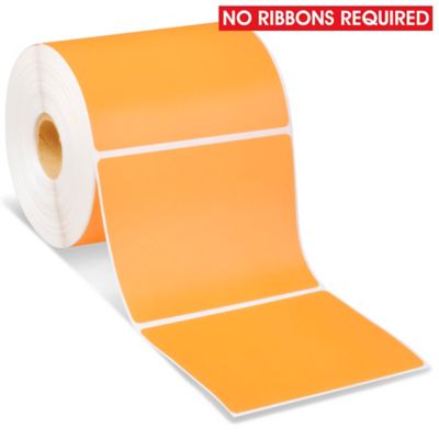 Desktop Direct Thermal Labels - Orange, 4 x 3" S-6927O