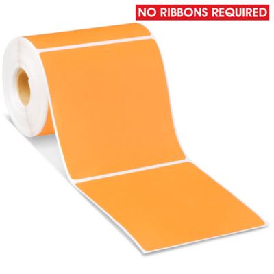Desktop Direct Thermal Labels - Orange, 4 x 4" S-6928O