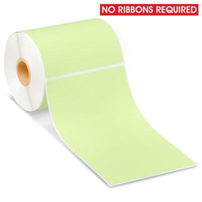 Desktop Direct Thermal Labels - Green, 4 x 6 1/2" S-6929G