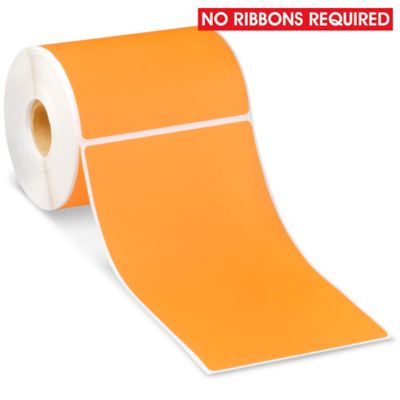Desktop Direct Thermal Labels - Orange, 4 x 6 1/2" S-6929O