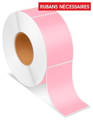 Industrial Thermal Transfer Labels - Pink, 3 x 5", Ribbons Required S-6936P