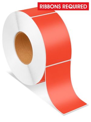 Industrial Thermal Transfer Labels - Red, 3 x 5", Ribbons Required S-6936R
