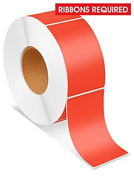 Industrial Thermal Transfer Labels - Red, 3 x 5", Ribbons Required S-6936R