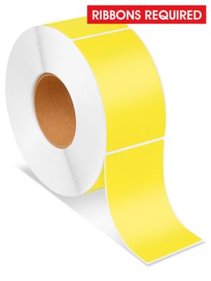 Industrial Thermal Transfer Labels - Yellow, 3 x 5