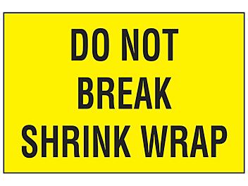 "Do Not Break Shrink Wrap" Label - 2 x 3" S-6950