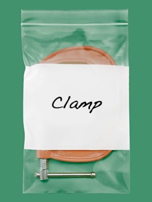 6 x 10" 4 Mil White Block Reclosable Bags S-6966