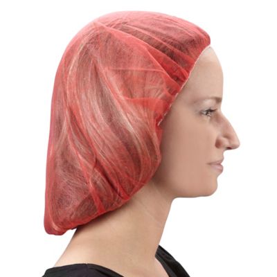 Polypropylene Bouffant Caps - 21", Red S-7024R