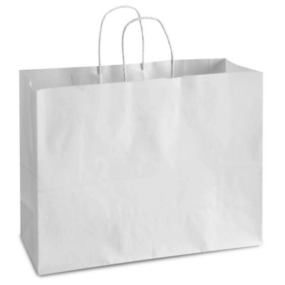 White Paper Shopping Bags - 16 x 6 x 12, Vogue S-7101 - Uline