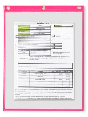 Job Ticket Holders - 11 x 14", Pink S-7111P