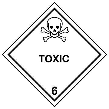 D.O.T. Labels - "Toxic", 4 x 4"