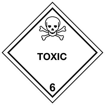 D.O.T. Labels - "Toxic", 4 x 4" S-7215